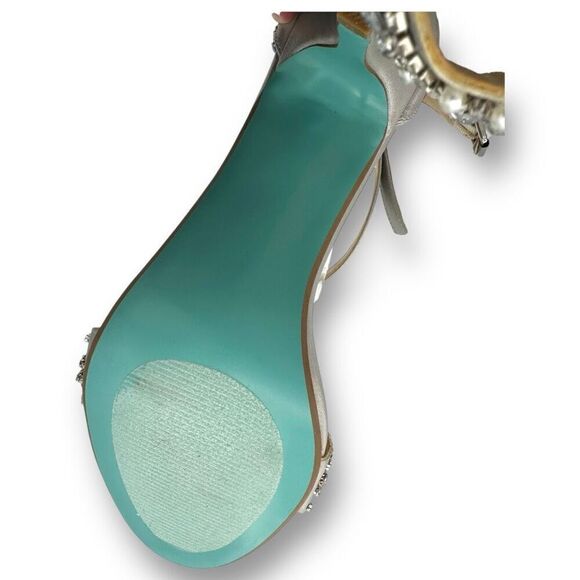 Betsey Johnson Womens Gina Embellished Rhinestone Sandals Silver Size 10M - Picture 10 of 11